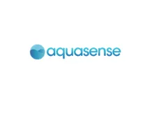 Aquasense logo sa plavim vodenim simbolom