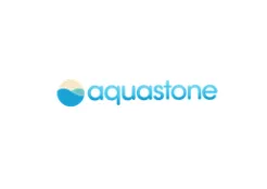 Aquastone logo sa plavim talasima
